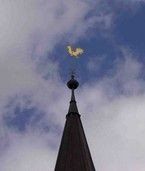 Bov Kirketårn prydes af en forgyldt vejrhane